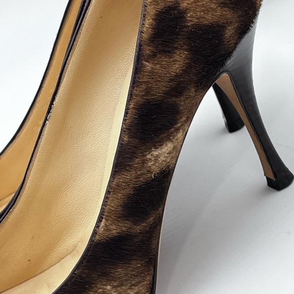 Cole Haan Collection Signature Pony Hair Leopard Print Brown Slip on Heels 9.5 - Picture 7 of 16